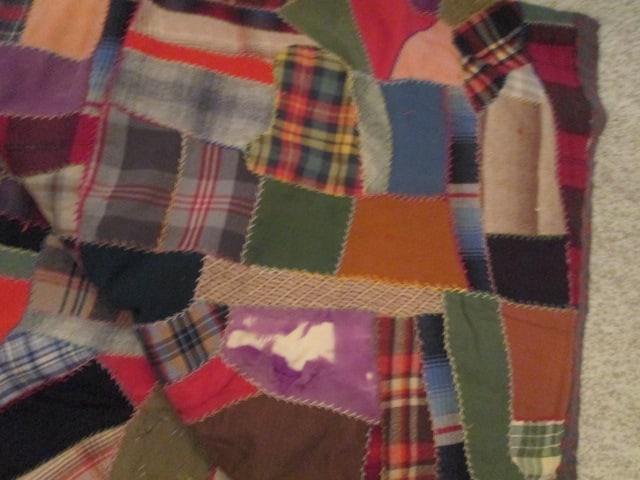 Antique Hand Stitched Pieced Scrap Crazy Quilt - 2