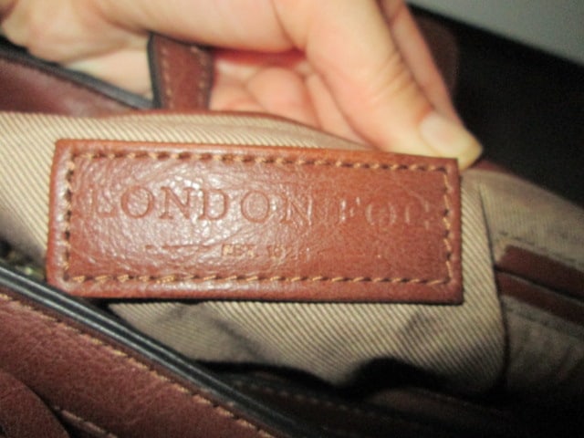 London Fog Faux Ostrich Skin Handbag and Fossil Red Leather Handbag - 7