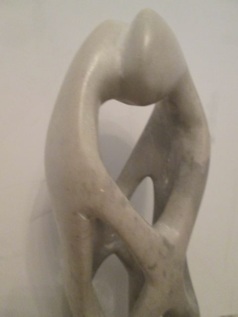 Modernist Carved Stone Intertwined Couple Figural Sculpture - 2