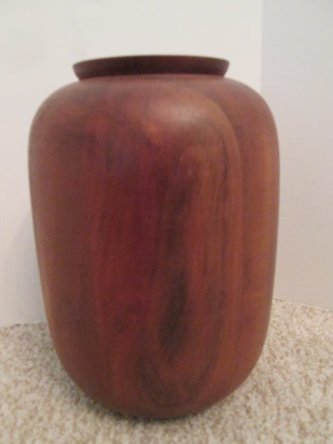 Hearth & Hand Turned Wood Vase with Glass Liner: 9 1/2"h