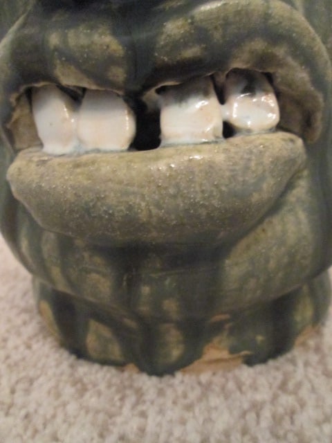2001 Signed and Dated Southern Folk Art Face Jug - 2