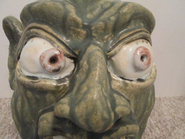 2001 Signed and Dated Southern Folk Art Face Jug - 3