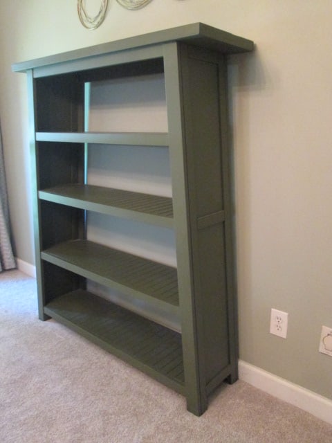 Painted Sage Green 5 Tier Stylized Pagoda Form Etagere Bookcase - 2