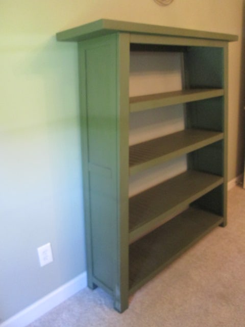 Painted Sage Green 5 Tier Stylized Pagoda Form Etagere Bookcase - 3