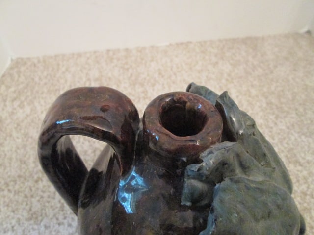 CJ Hayes Pottery Signed Southern Folk Art Face Jug - 5
