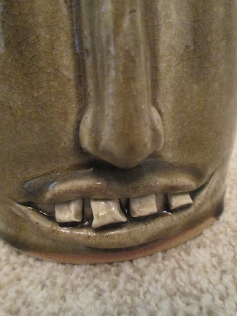 Otis Norris, Crystal Sullivan Signed Southern Folk Art Wind Spirit Face Jug - 2