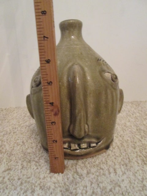Otis Norris, Crystal Sullivan Signed Southern Folk Art Wind Spirit Face Jug - 6