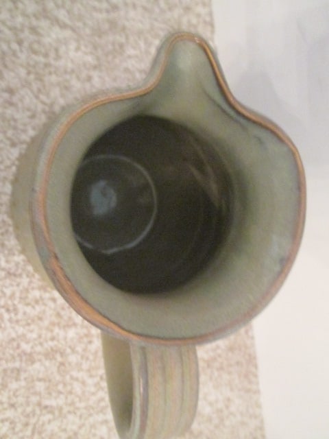 Turned Pottery Pitcher with Applied Handle - 4