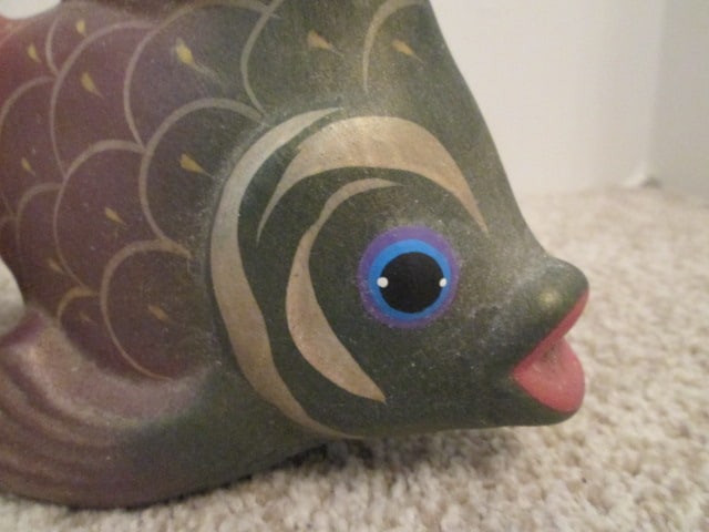 Colorful Handpainted Ceramic Fish Figure - 2