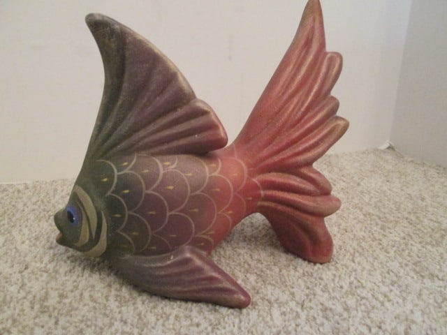 Colorful Handpainted Ceramic Fish Figure - 4