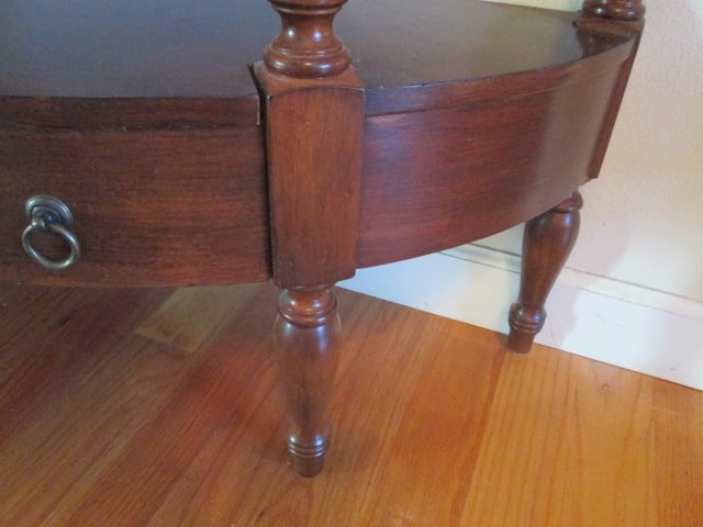 Cherry Tiered Demilune Table with Drawer - 3