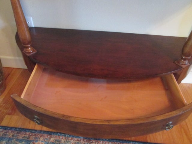 Cherry Tiered Demilune Table with Drawer - 4