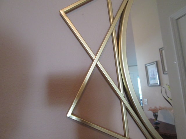 Contemporary Gold Geometric Sunburst Style Wall Mirror - 2