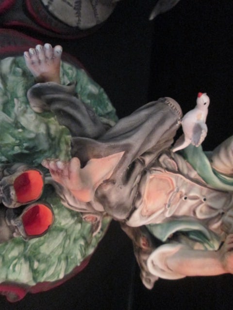 Two AR.CE.Mi. Hand Made in Spain Hobo with Birds and Old Couple Porcelain Figurines - 3