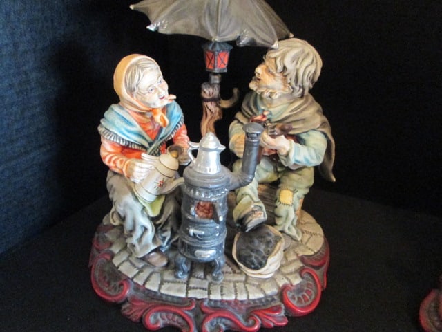 Two AR.CE.Mi. Hand Made in Spain Hobo with Birds and Old Couple Porcelain Figurines - 6