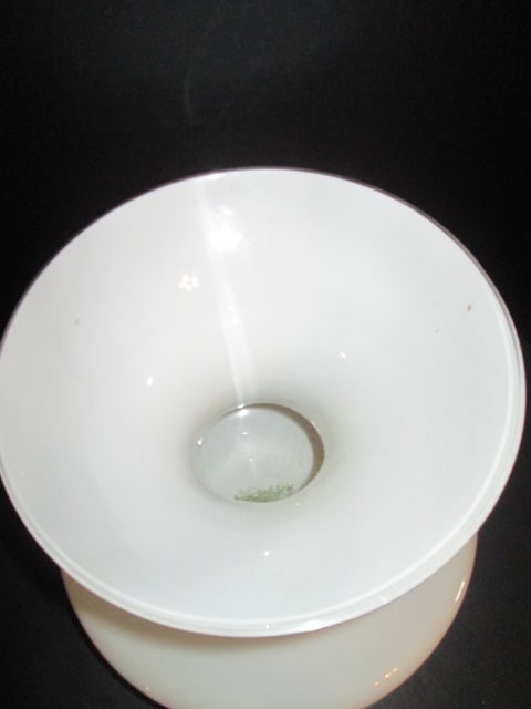 White Glass Flared Bottle Floor Vase - 2
