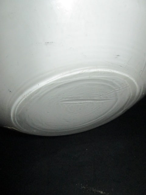 White Glass Flared Bottle Floor Vase - 3