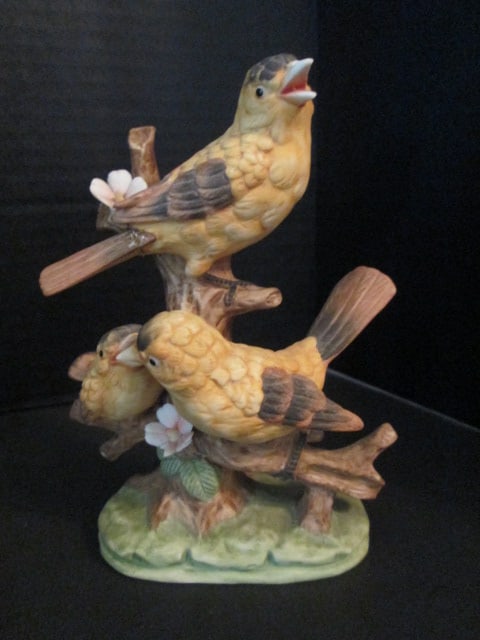 Royal Meridian Exclusive Design Germany Noritake Bisque Porcelain Gold Finch Figurine - 7