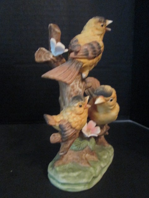 Royal Meridian Exclusive Design Germany Noritake Bisque Porcelain Gold Finch Figurine - 8