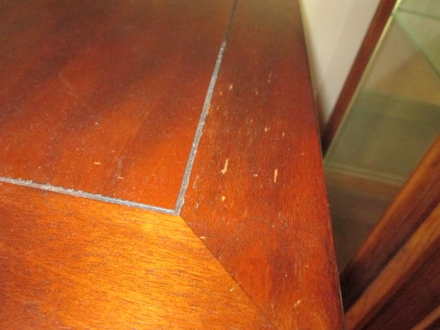 Dark Wood Rustic End Table - 3
