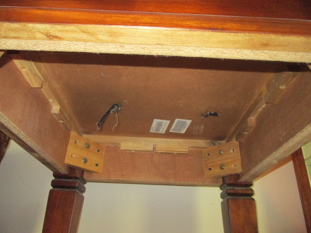 Dark Wood Rustic End Table - 4