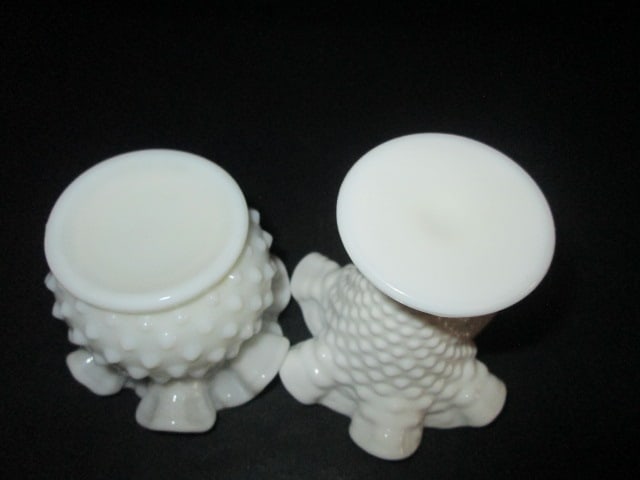 Fenton Milk Glass Small Footed Ruffle Vase and Ball Ruffle Vase - 3