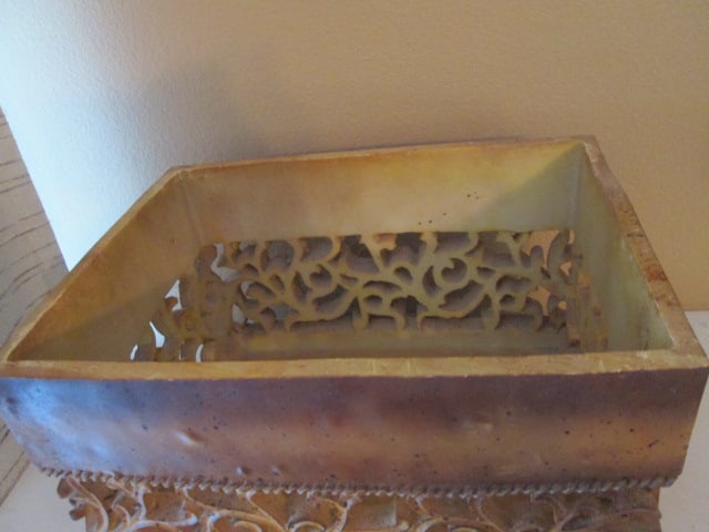 Ornate Pierced Scroll Design Composite Lidded Box - 4