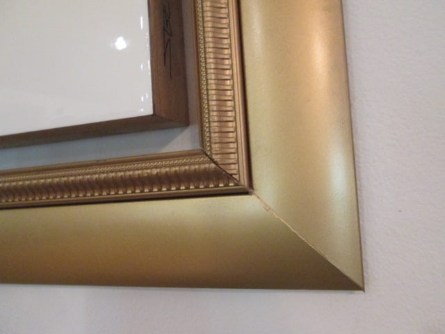 Contemporary Dimensional Mixed Media Abstract Wall Art with Surrounding Gold Gilt Frame - 4