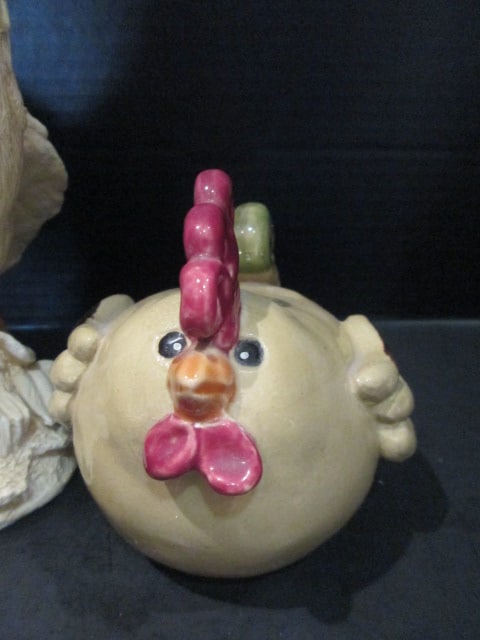 Three Farmhouse Chic Chicken Figures - 3