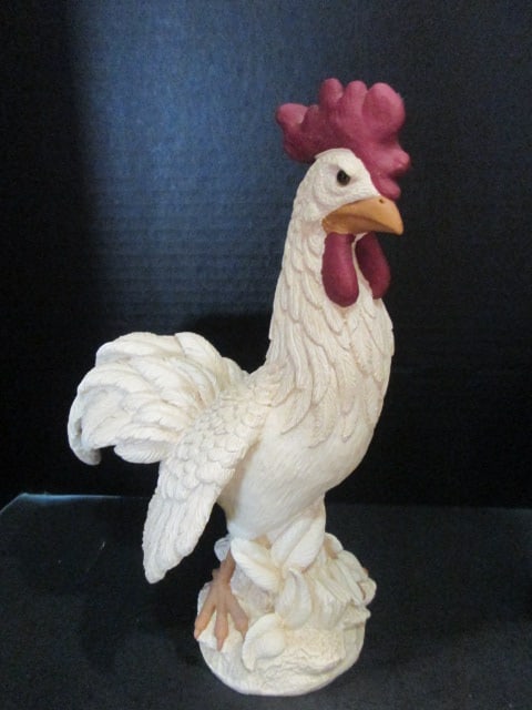 Three Farmhouse Chic Chicken Figures - 5