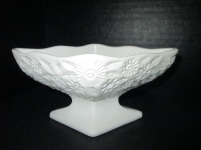 Midcentury Milk Glass Creamer and Sugar Set, Compote and Tidbit Bowls - 2