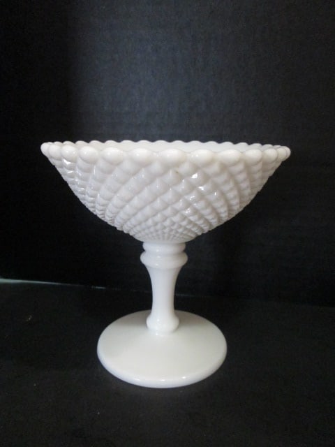Midcentury Milk Glass Creamer and Sugar Set, Compote and Tidbit Bowls - 6