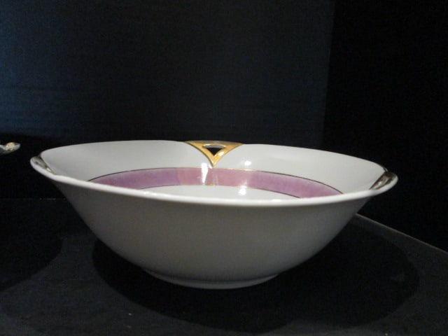 Vintage Handpainted Porcelain Serving Bowls and Plates - 6