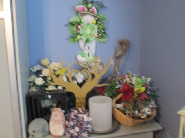 Contents of Built-In Storage Cabinet and Chest-Artificial Florals: .