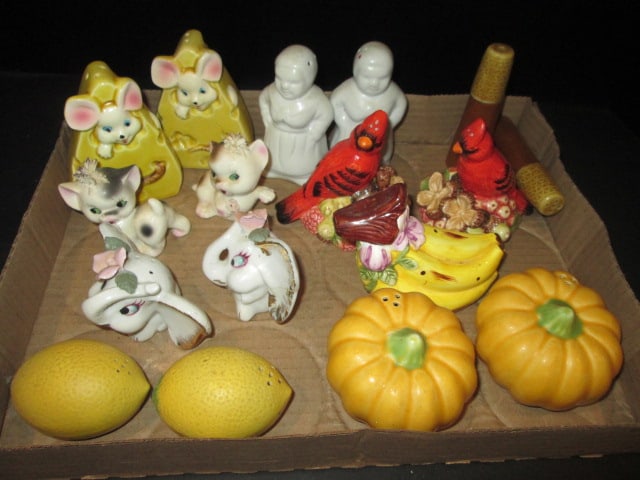 Collection of Whimsical Salt/Pepper Shakers: .