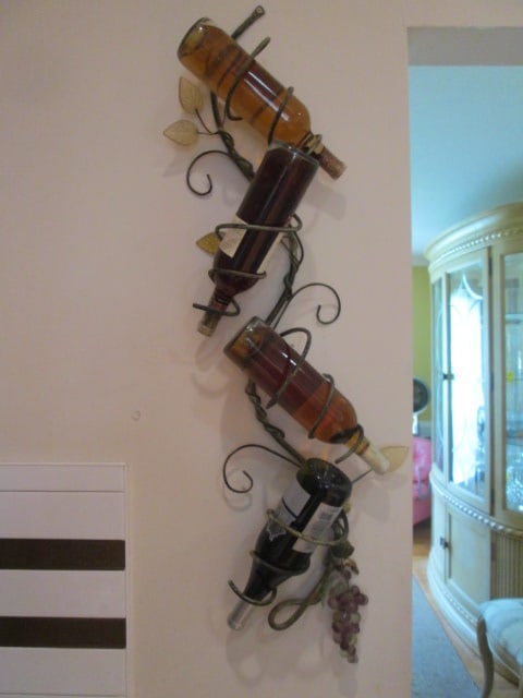 Wrought Iron Wall Mount Wine Bottle Rack (1 of 5)