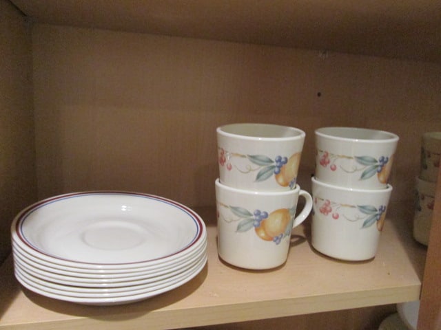 Grouping of Corning Correlle Plates, Cups and Saucers and Serving Pieces - 5