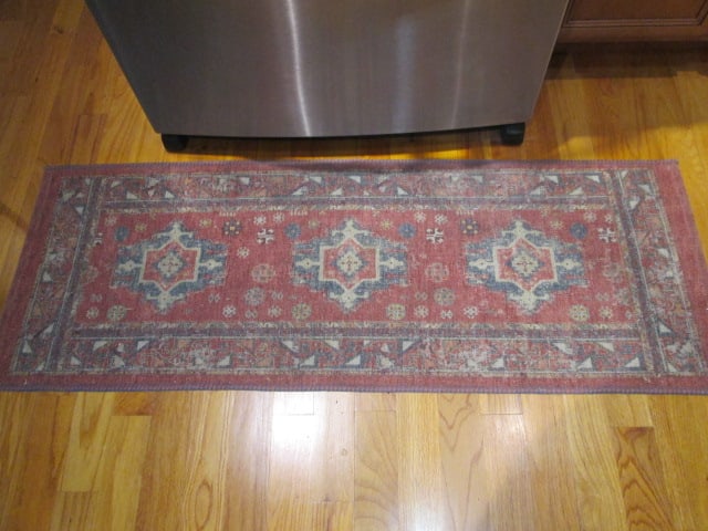 Persian Inspired Rubber Backed Runner: 22 1/2" x 61 1/2", Local Pickup Only
