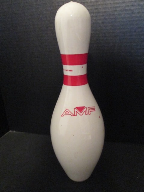Old AMF Bowling Pin Trophy: 15"h