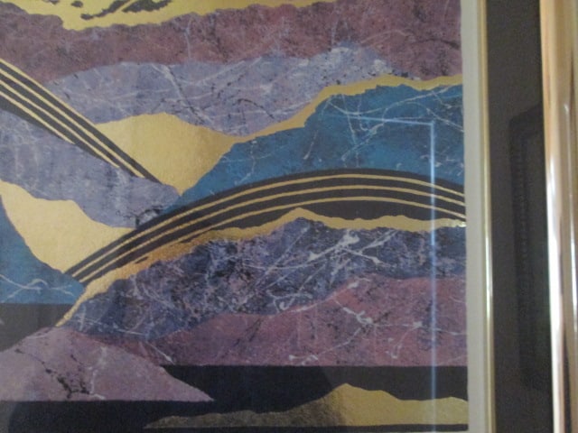 Framed and Matted Steven North "Golden Horizon" Metallic Accented Screen Print - 3