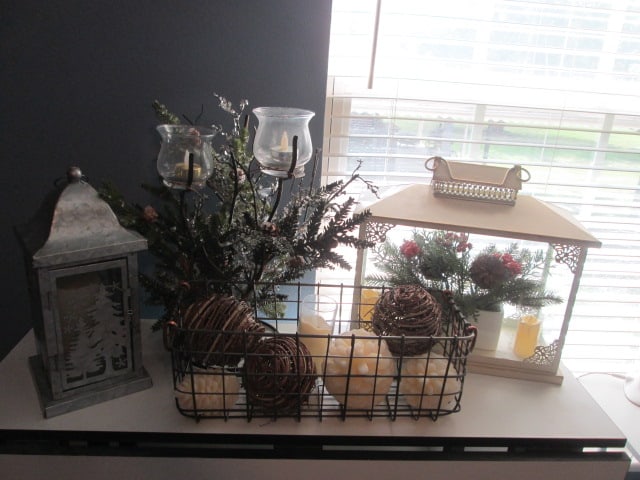 Three Winter Themed Centerpieces with LED Flameless Candles and Galvanized (1 of 8)
