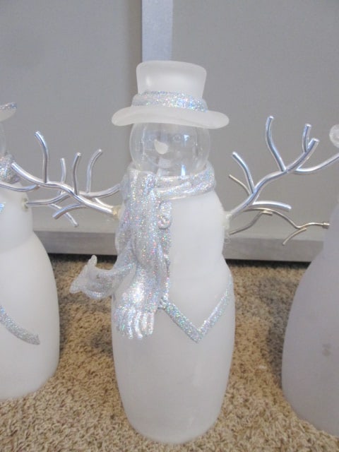 LED Lite-Up Snowmen Figures and Mercury Glass Style Christmas Tree - 6