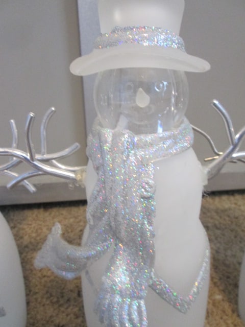 LED Lite-Up Snowmen Figures and Mercury Glass Style Christmas Tree - 7