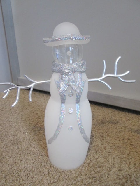 LED Lite-Up Snowmen Figures and Mercury Glass Style Christmas Tree - 8