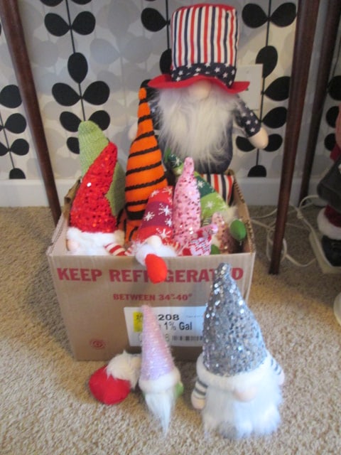 Grouping of Holiday Themed Plush Gnomes: .