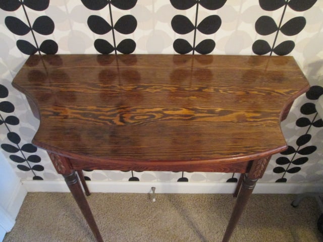 Hand Constructed Oak Demilune Console Table - 2