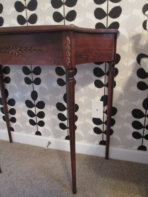 Hand Constructed Oak Demilune Console Table - 4