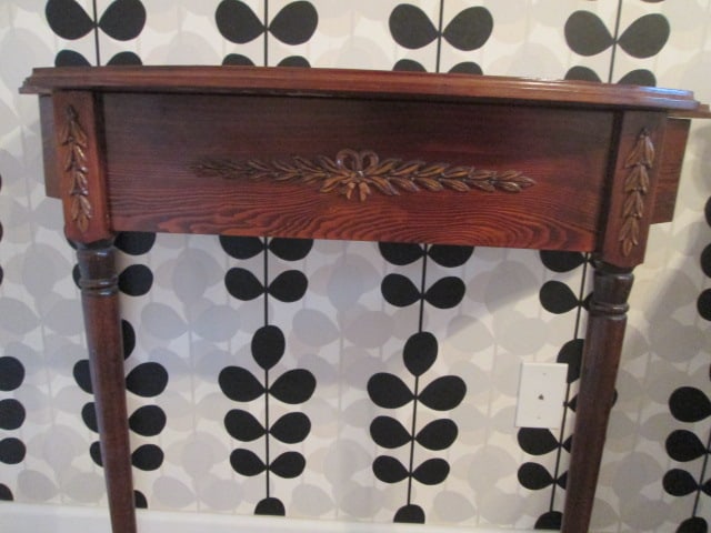Hand Constructed Oak Demilune Console Table - 5