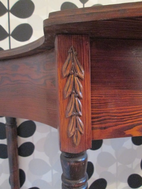 Hand Constructed Oak Demilune Console Table - 7