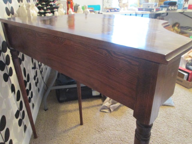 Hand Constructed Oak Demilune Console Table - 8